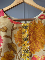 Orange Floral Tissue