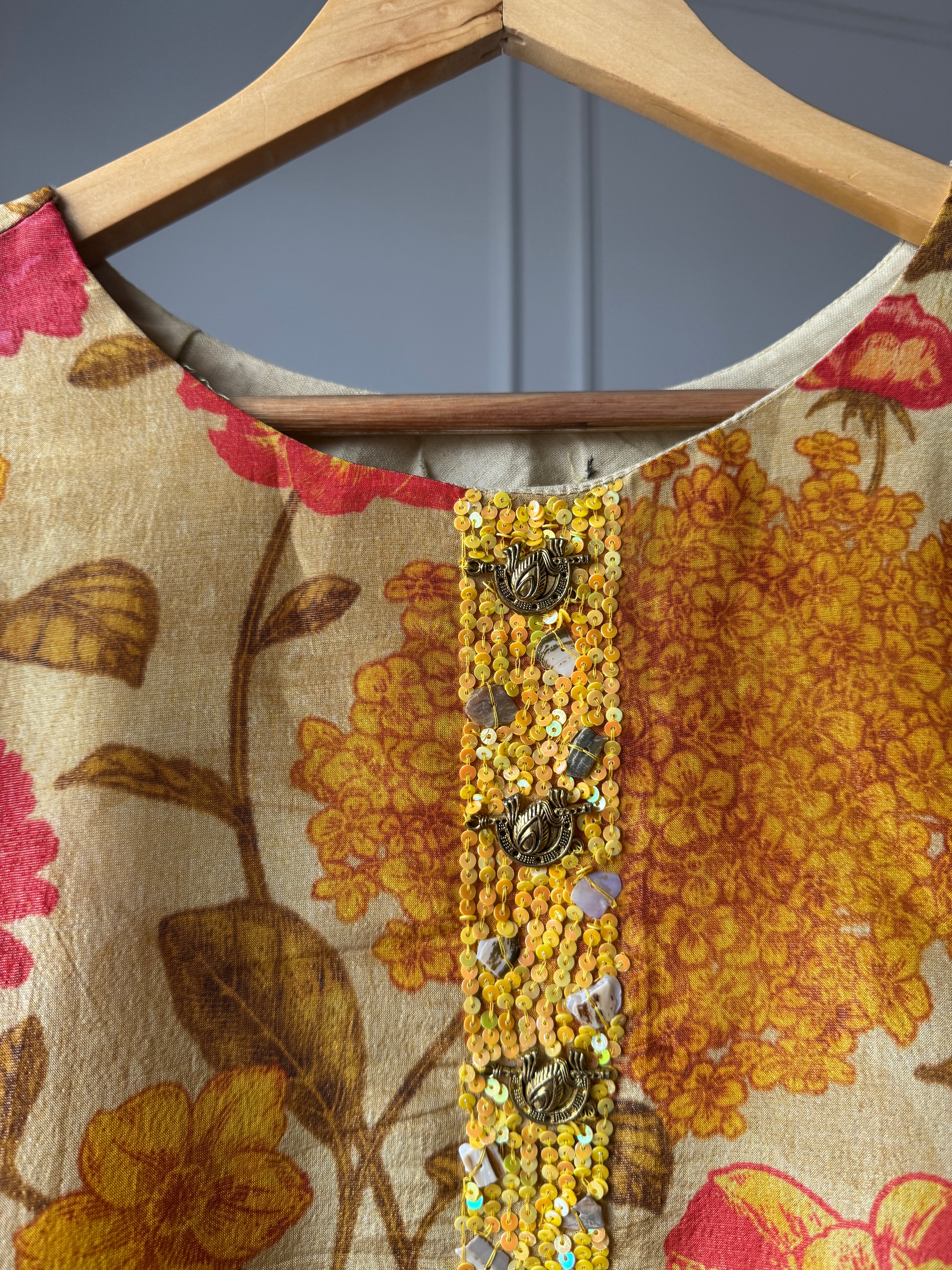 Orange Floral Tissue