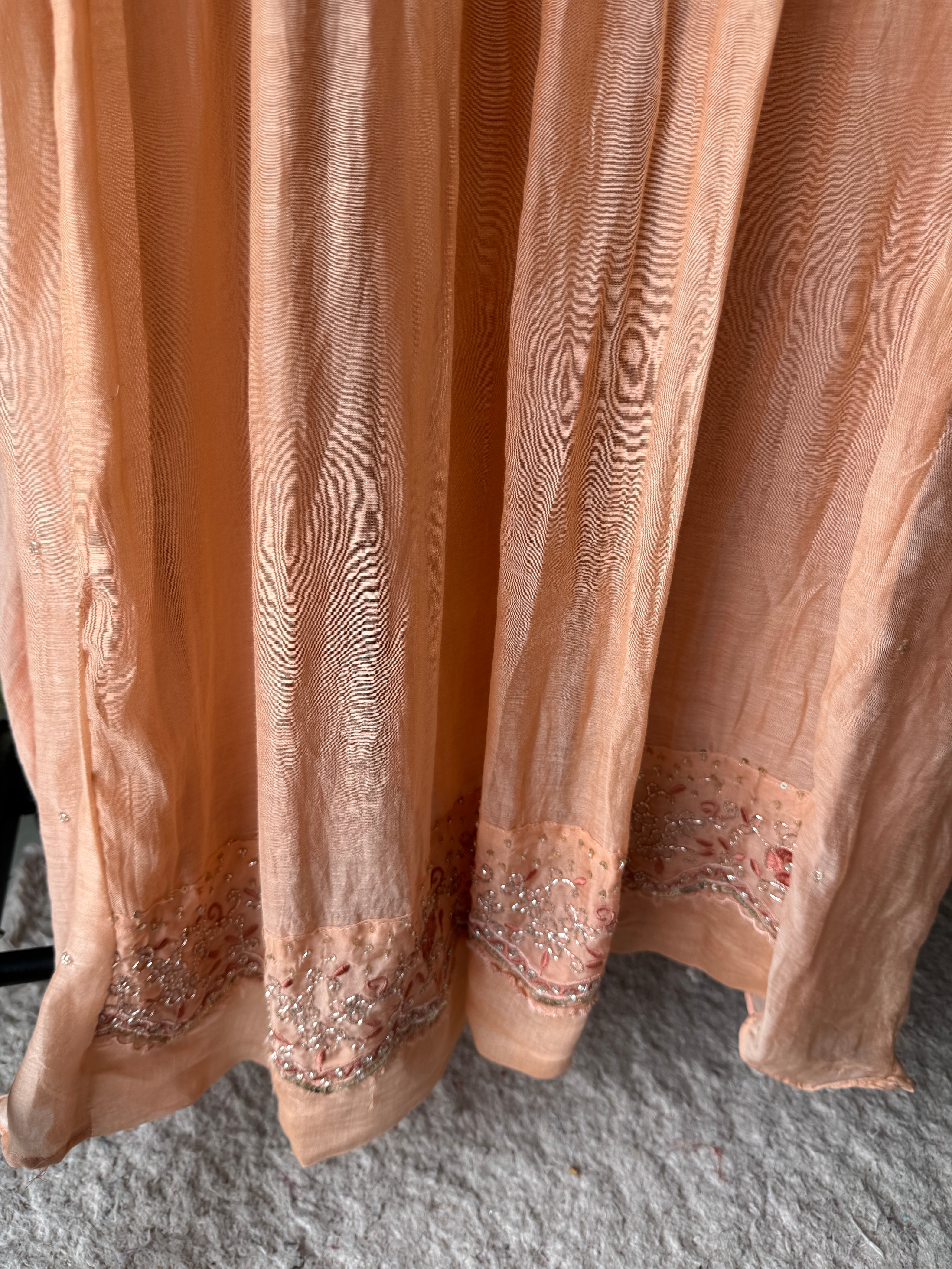 Priyanka Mul Chanderi Pleated Handwork Dress