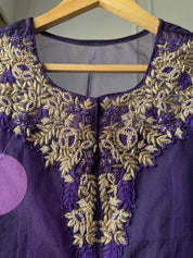 Shama crop top with cowl skirt and kaftan cover up