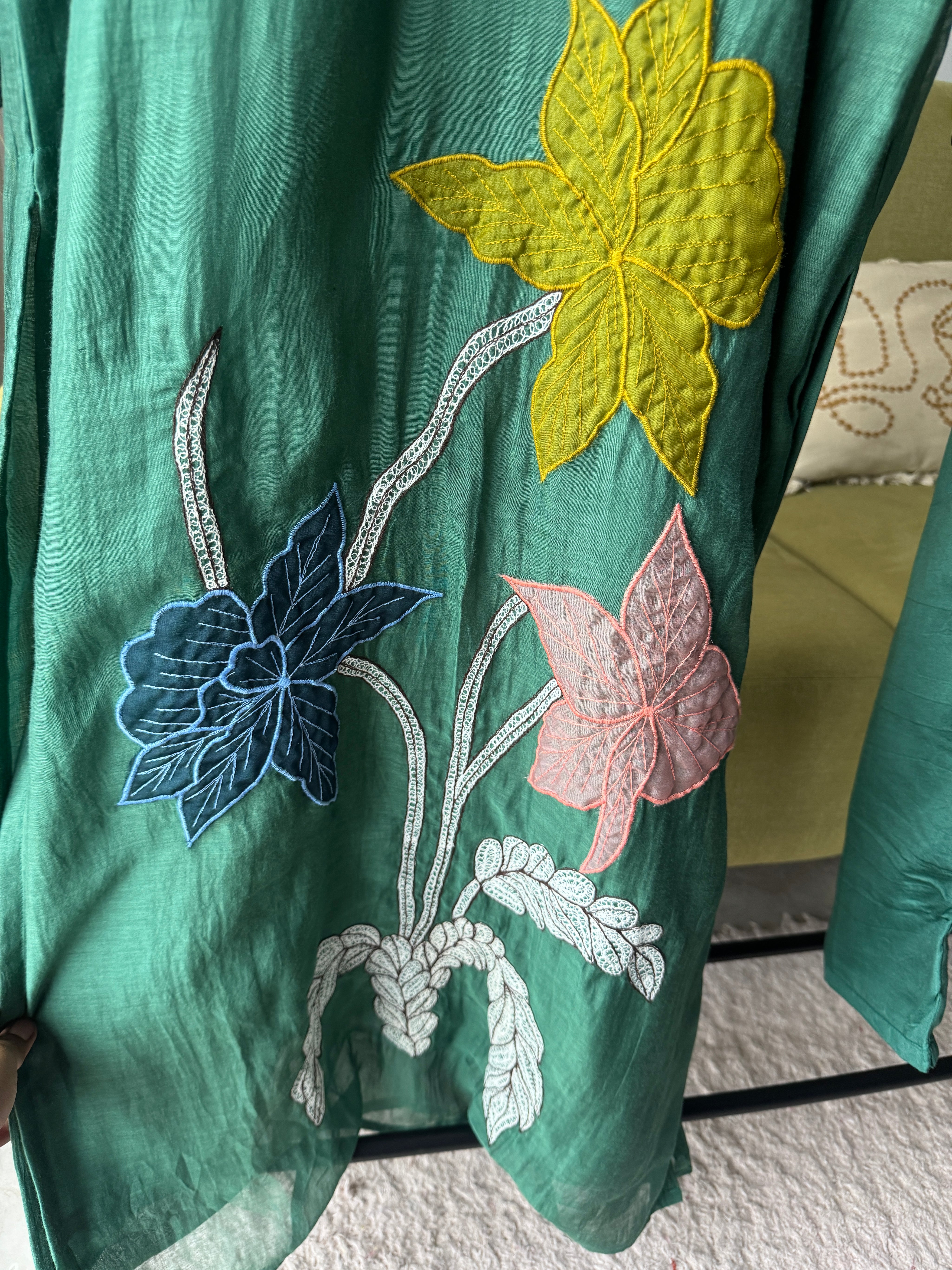 Megha Mul Chanderi Embroided Dress(Make to Order 12 days)