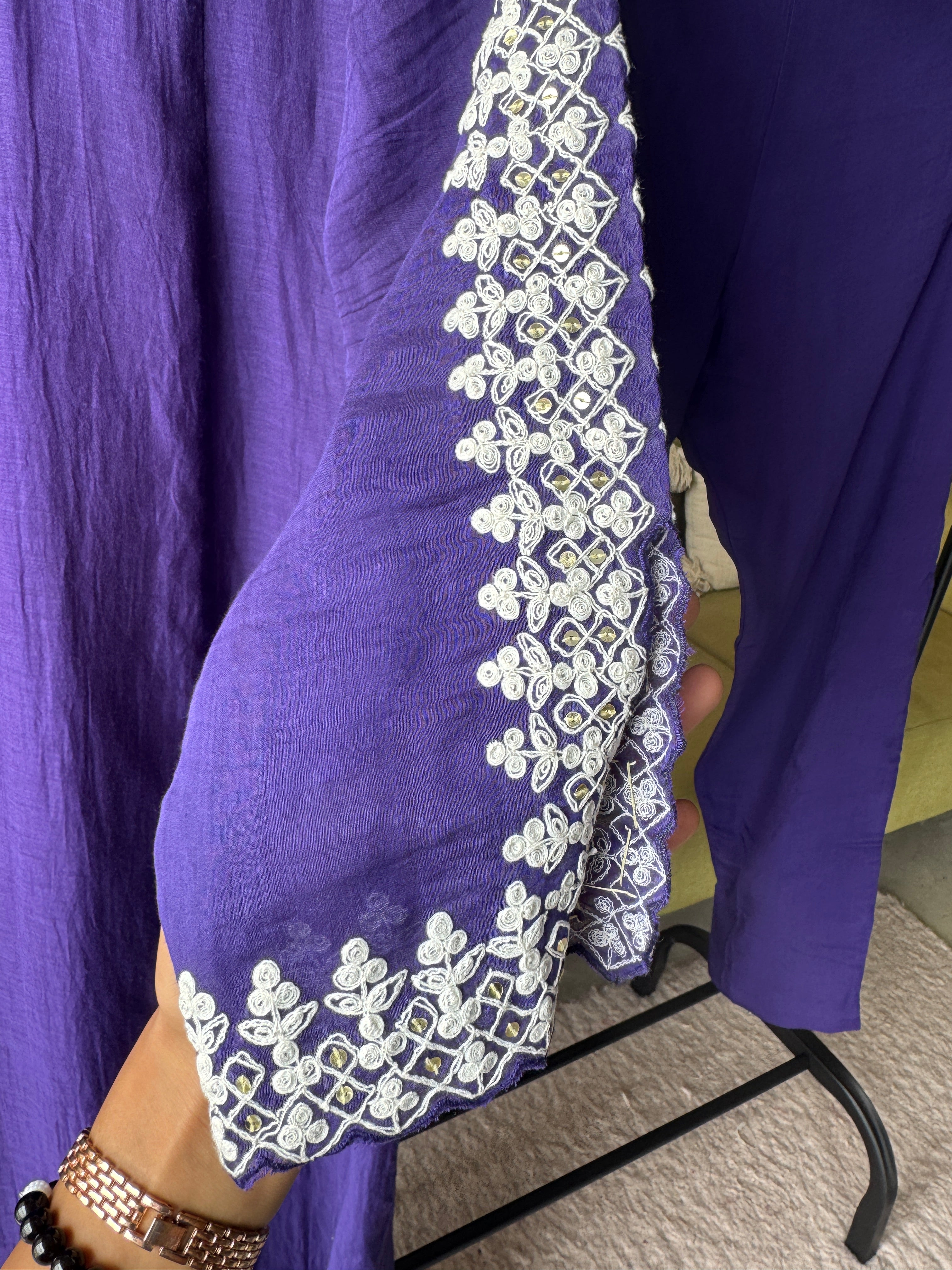 Pooja Mul Chanderi Embroidery (Make to Order)