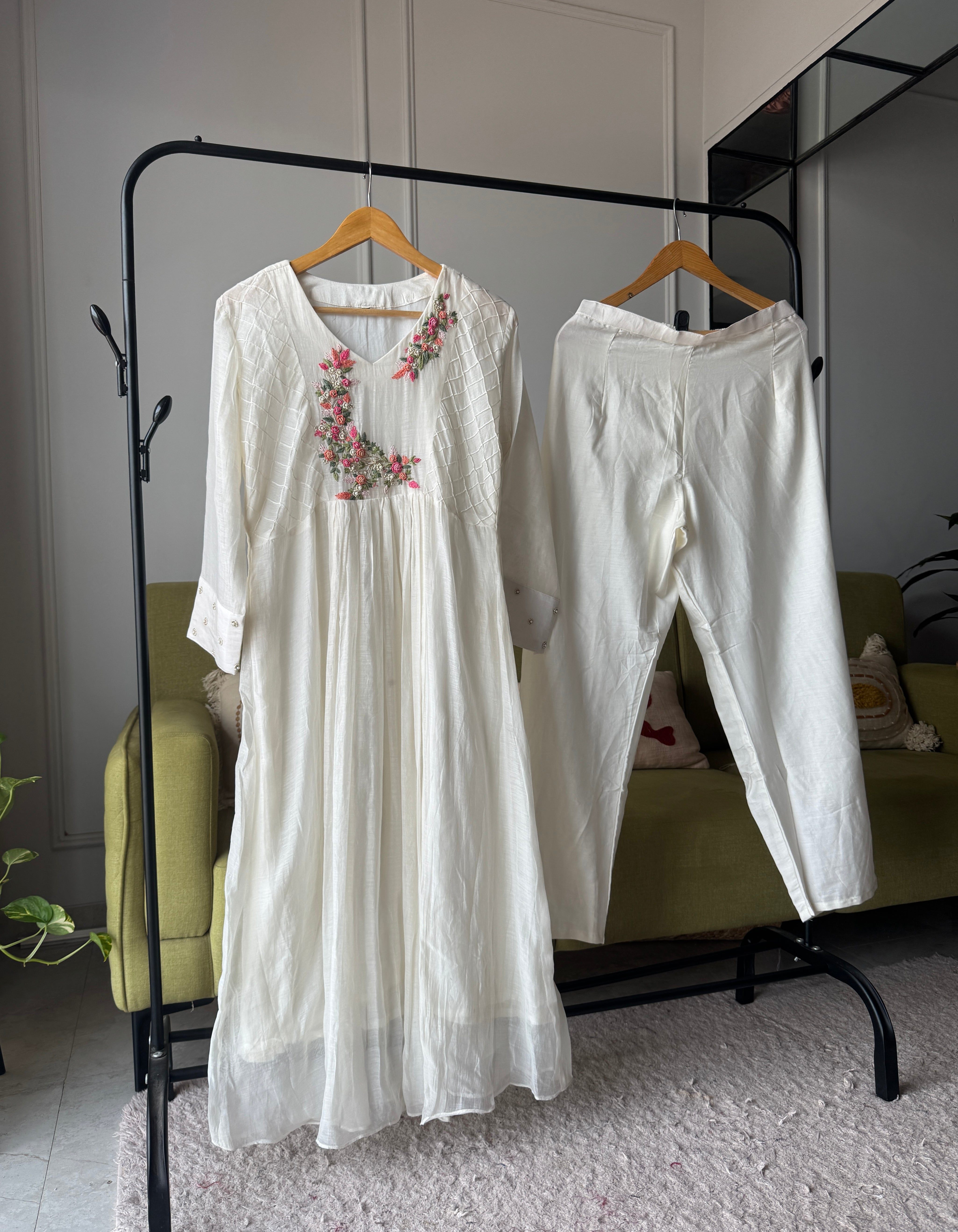 Kaveri Mul Chanderi Handwork Set(Make to Order 10 days)