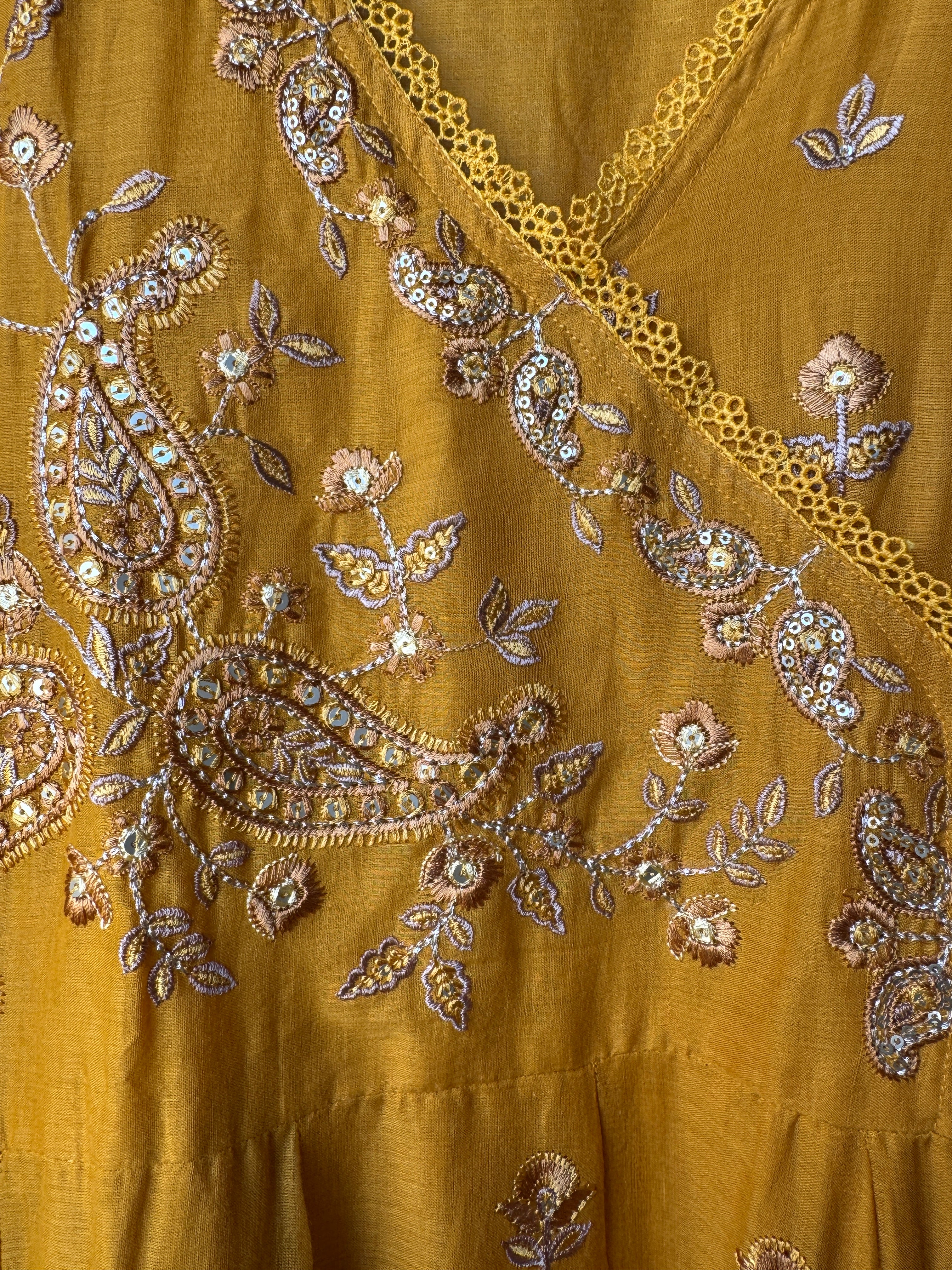 Alka Embroided Cotton Dress