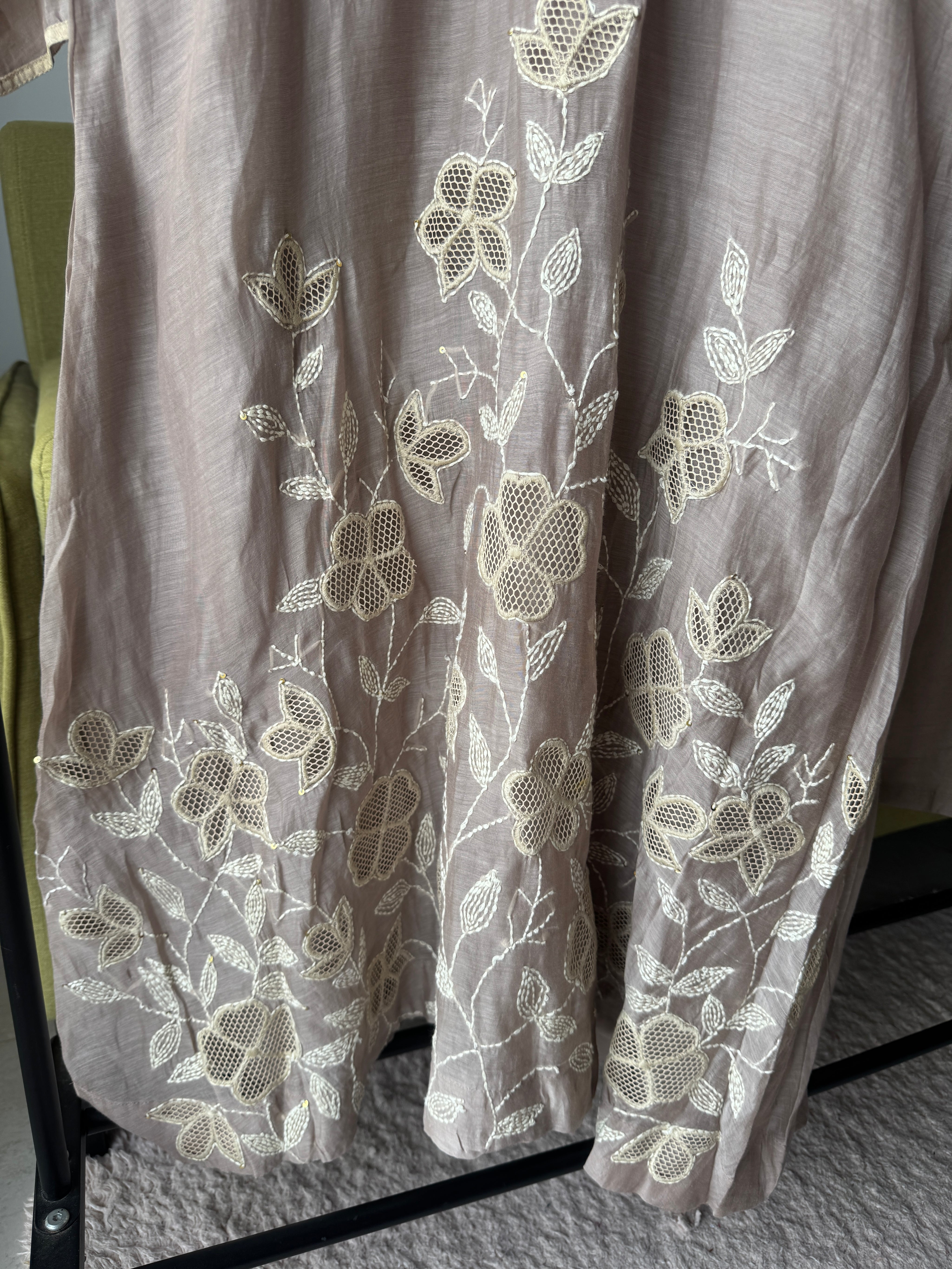 Gourika Embroided Mul Chanderi Dress