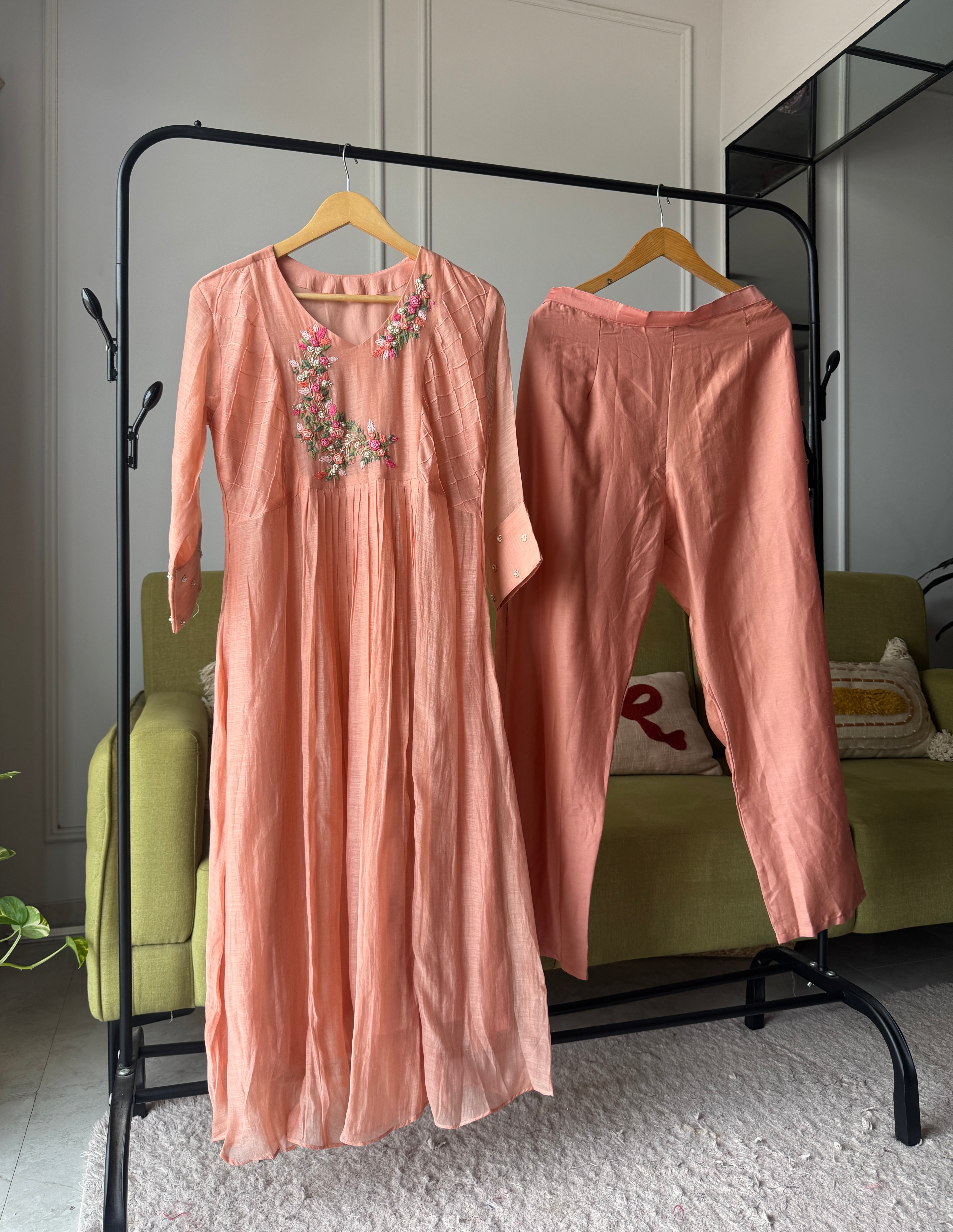 Kaveri Mul Chanderi Handwork Set(Make to Order 10 days)