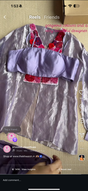 Mihika Pure Tissue Top With Padded Blouse And Plazzo