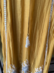 Madhavi Mul Chanderi Cross Cross Neck Handwork Dress