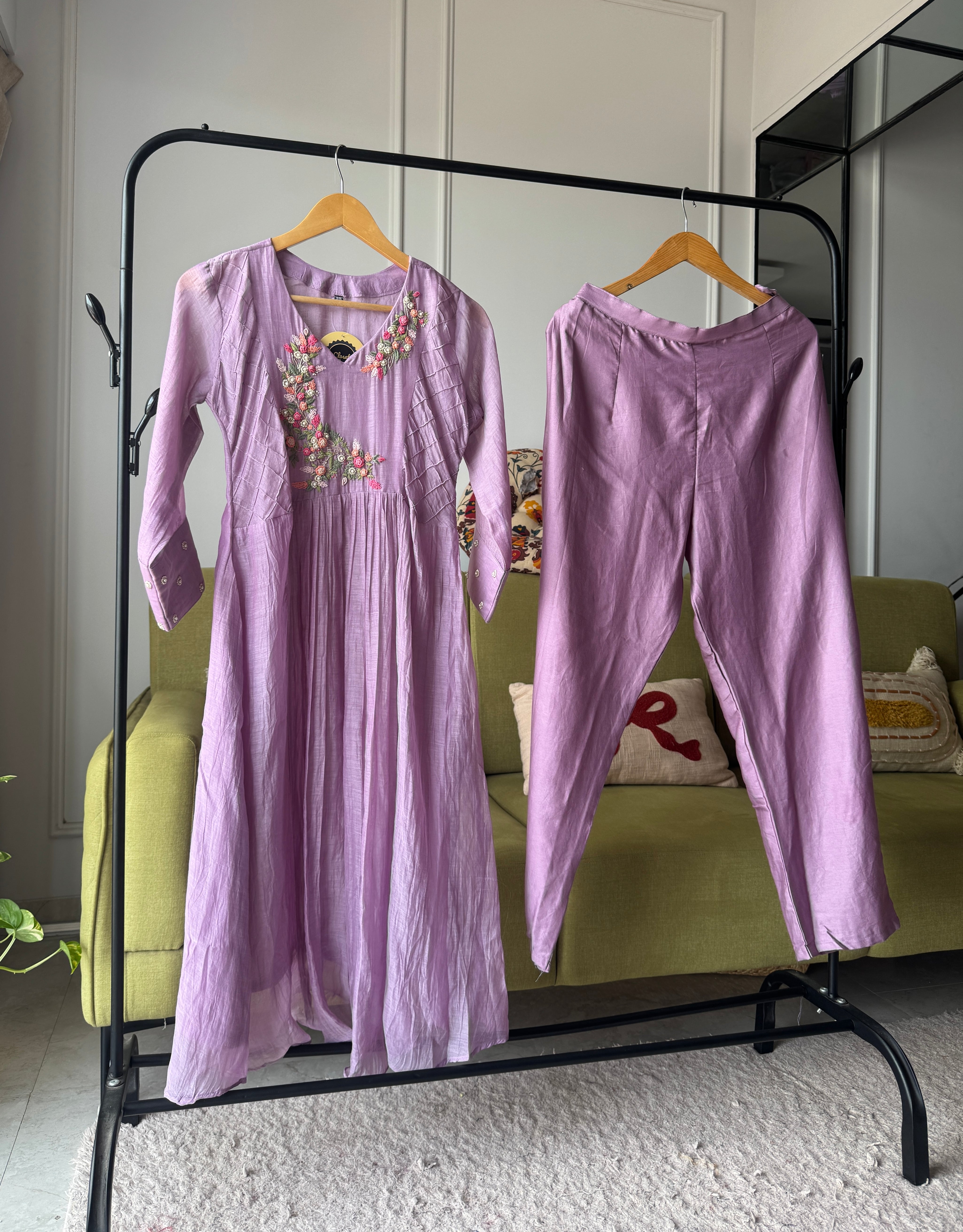 Kaveri Mul Chanderi Handwork Set(Make to Order 10 days)