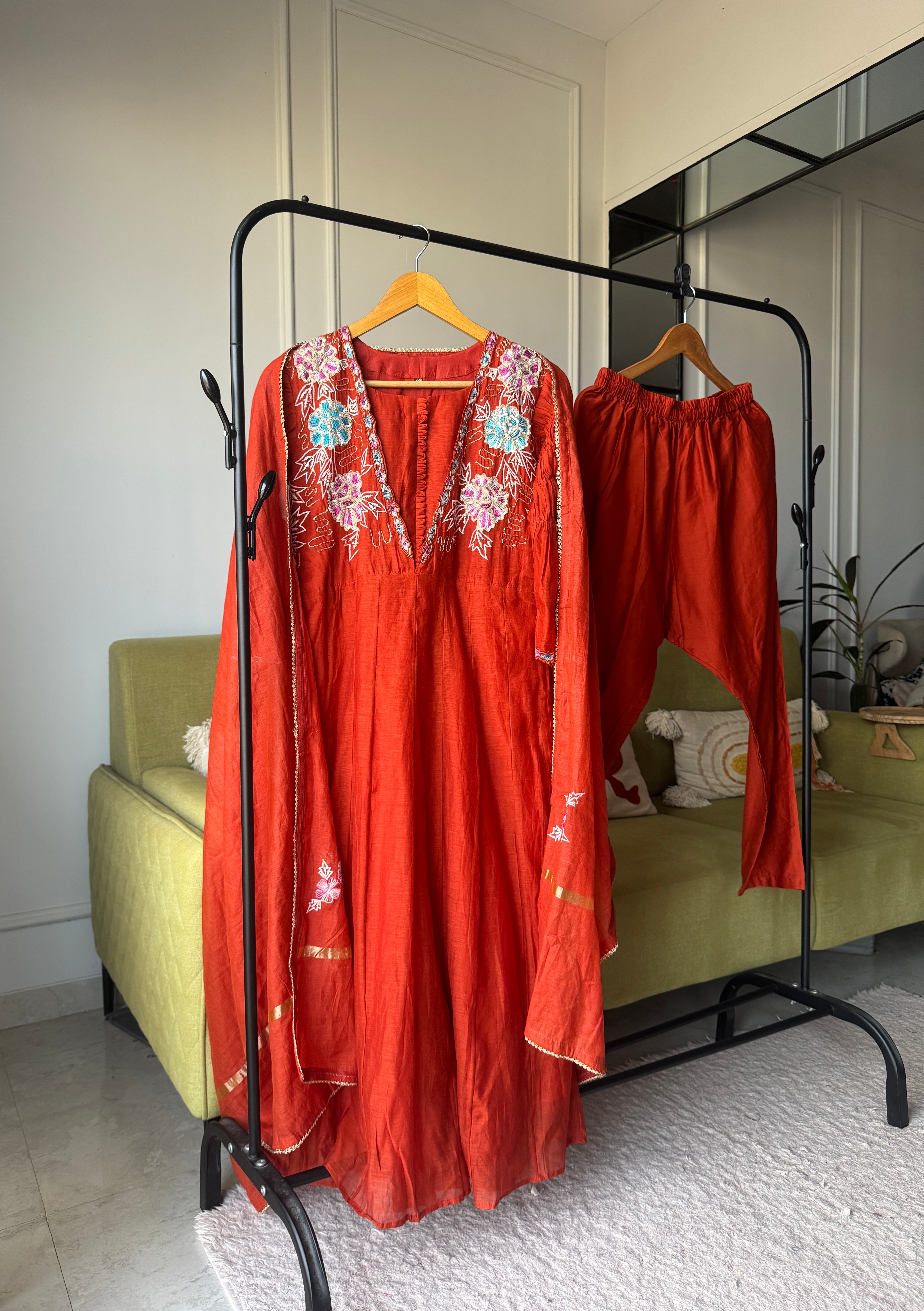 Dipali Mul Chanderi Embroided Dress