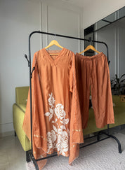 Purvi Embroided Mul Chanderi Dress