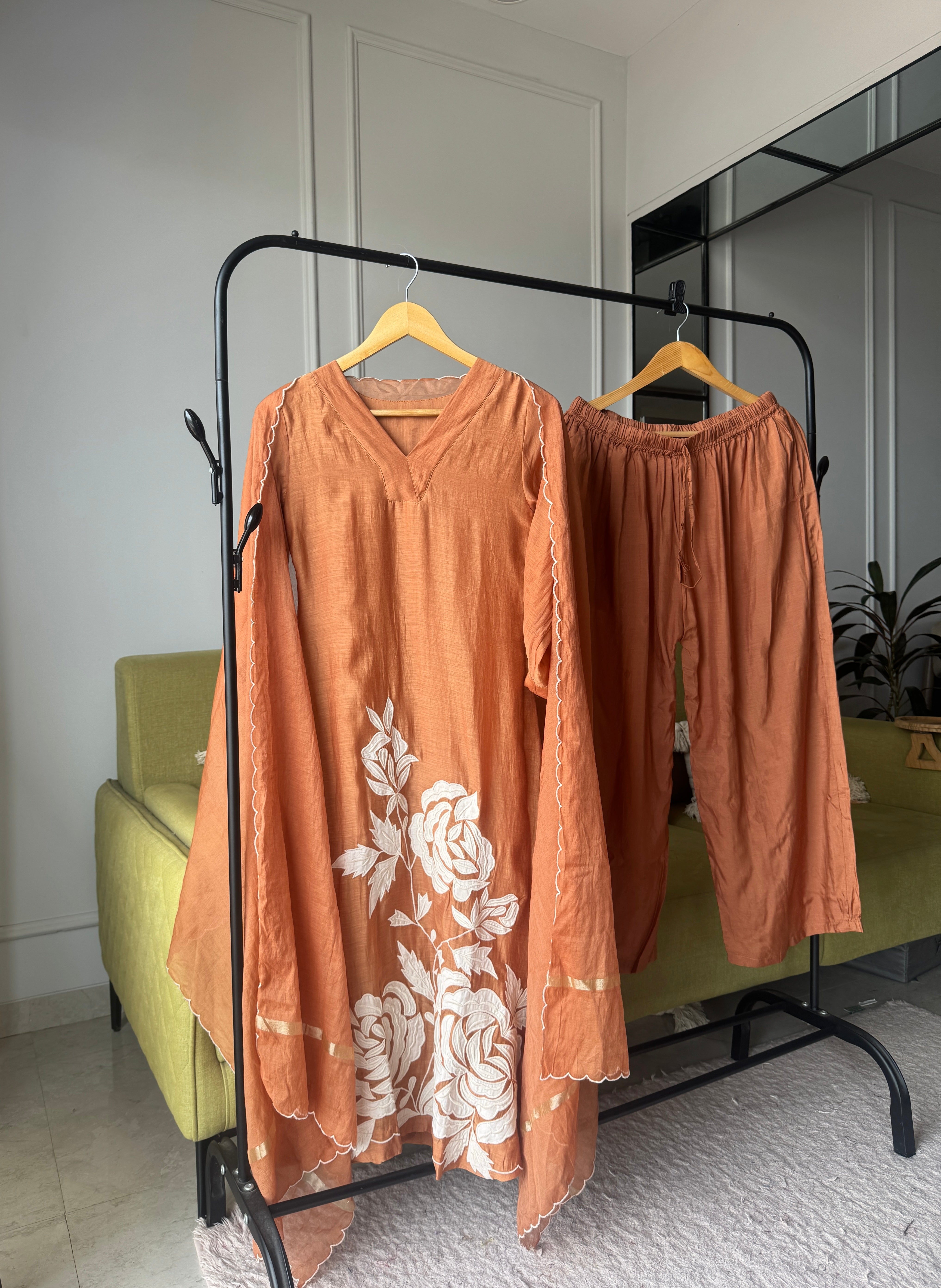 Purvi Embroided Mul Chanderi Dress