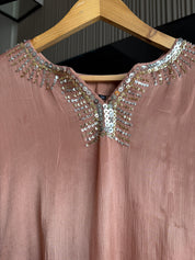 Ragini Chinon Squence Work Kurta With Flared Plazzo Pants