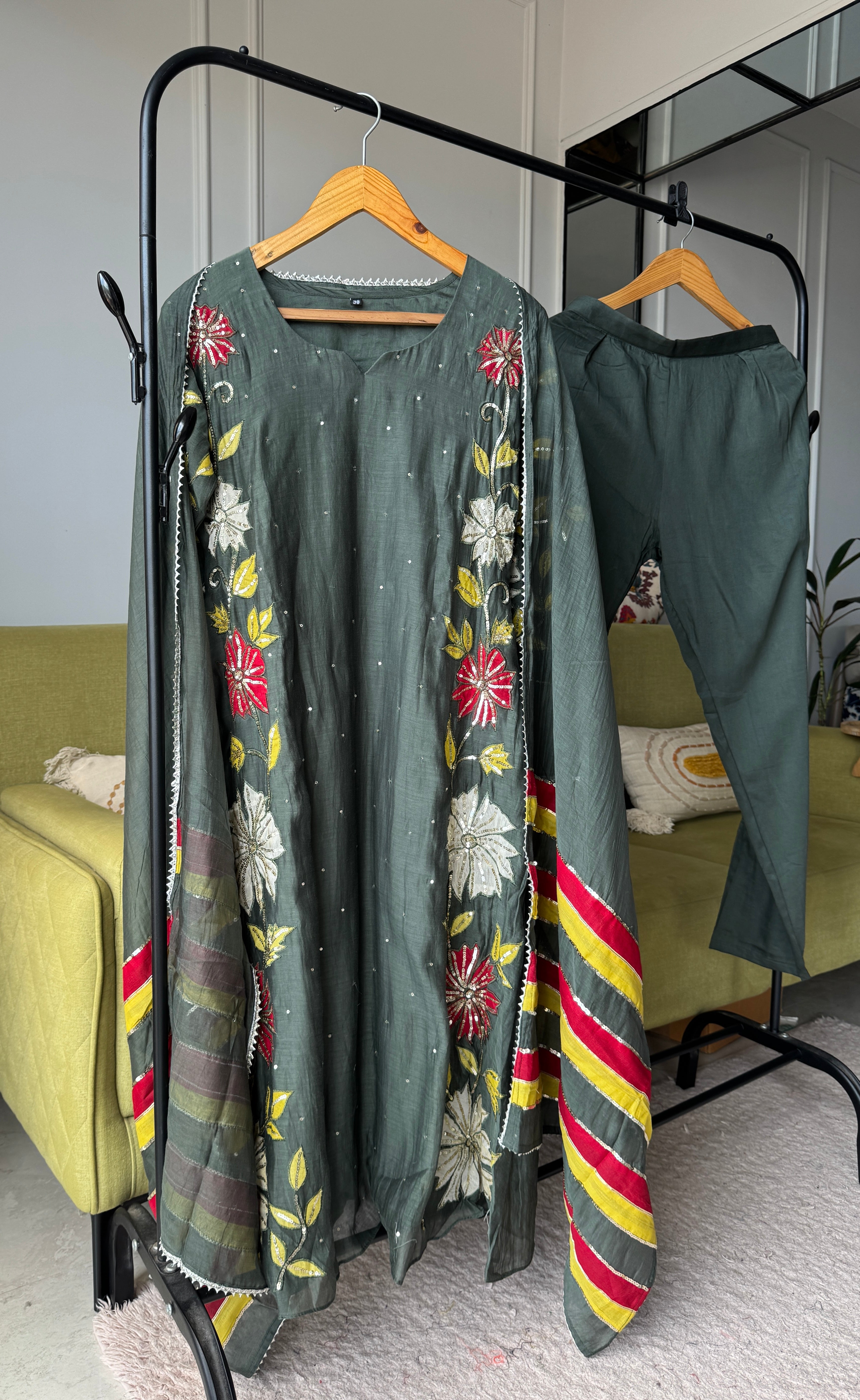 Bhavana Mul Chanderi Patchwork Dress