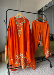 Mehek hand work golden gotta plazzo dress(Make to Order)