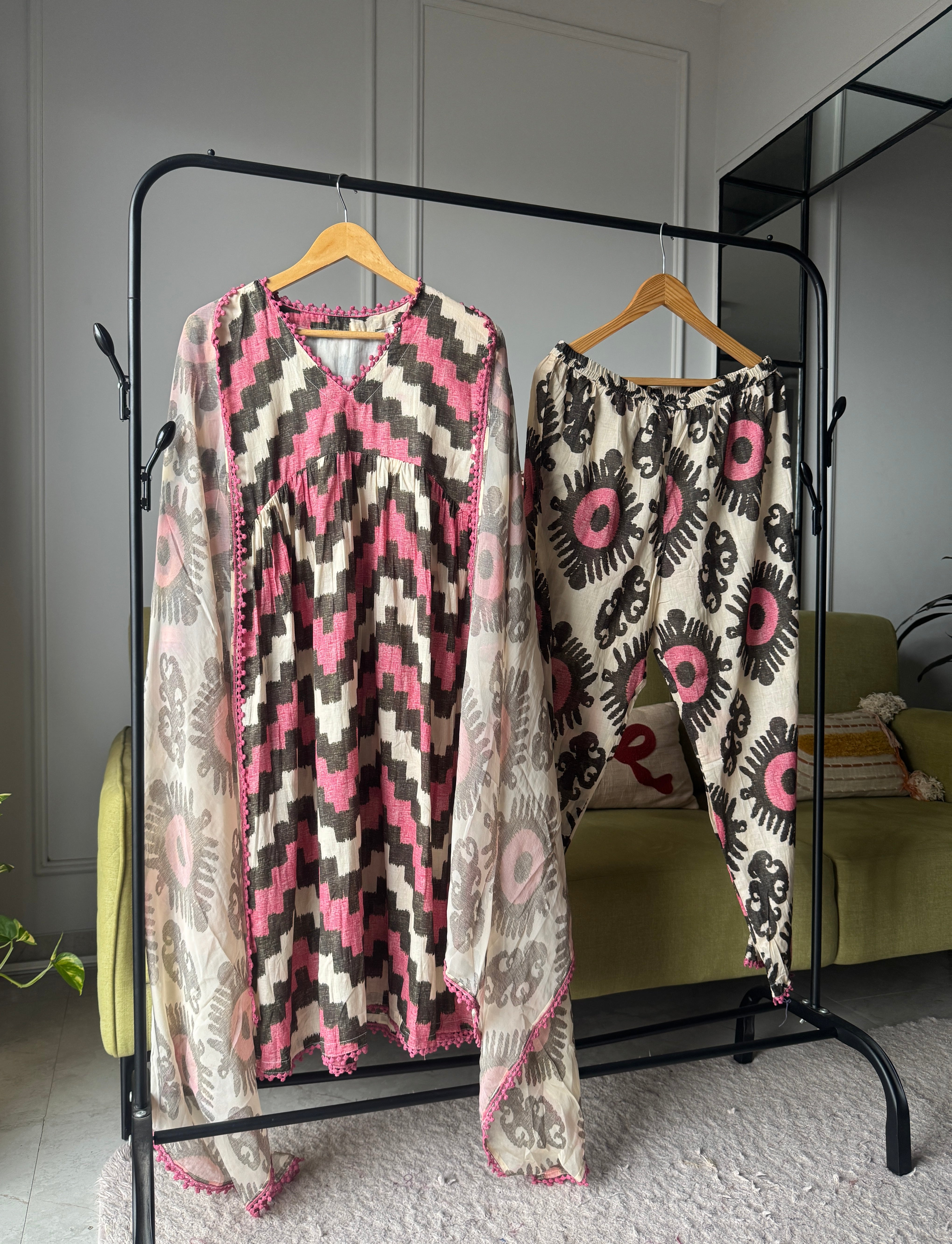 Meghana Aztec print dress