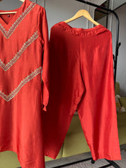 Anshika Dola Silk Handwork Coord Set