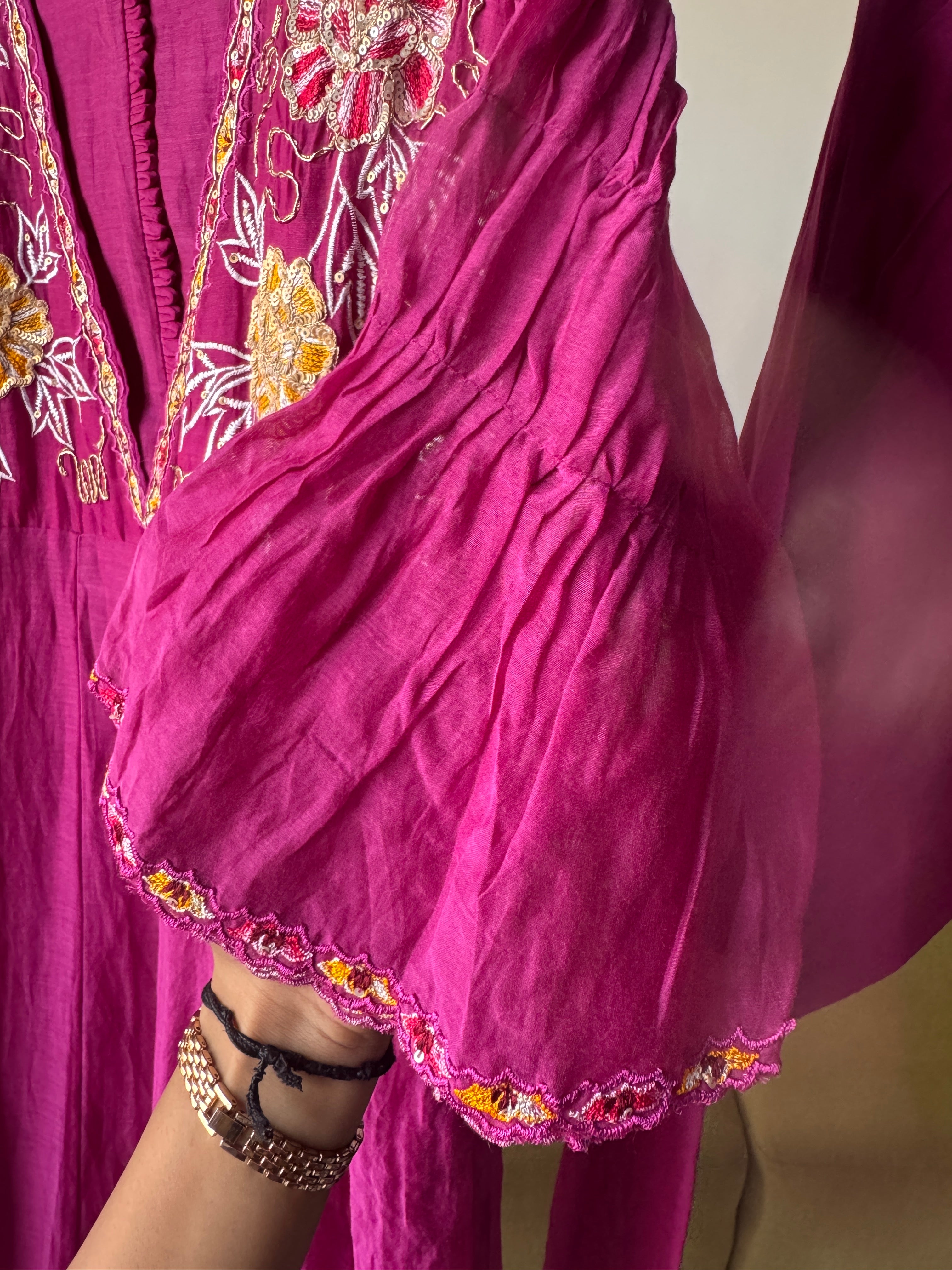 Dipali Mul Chanderi Embroided Dress
