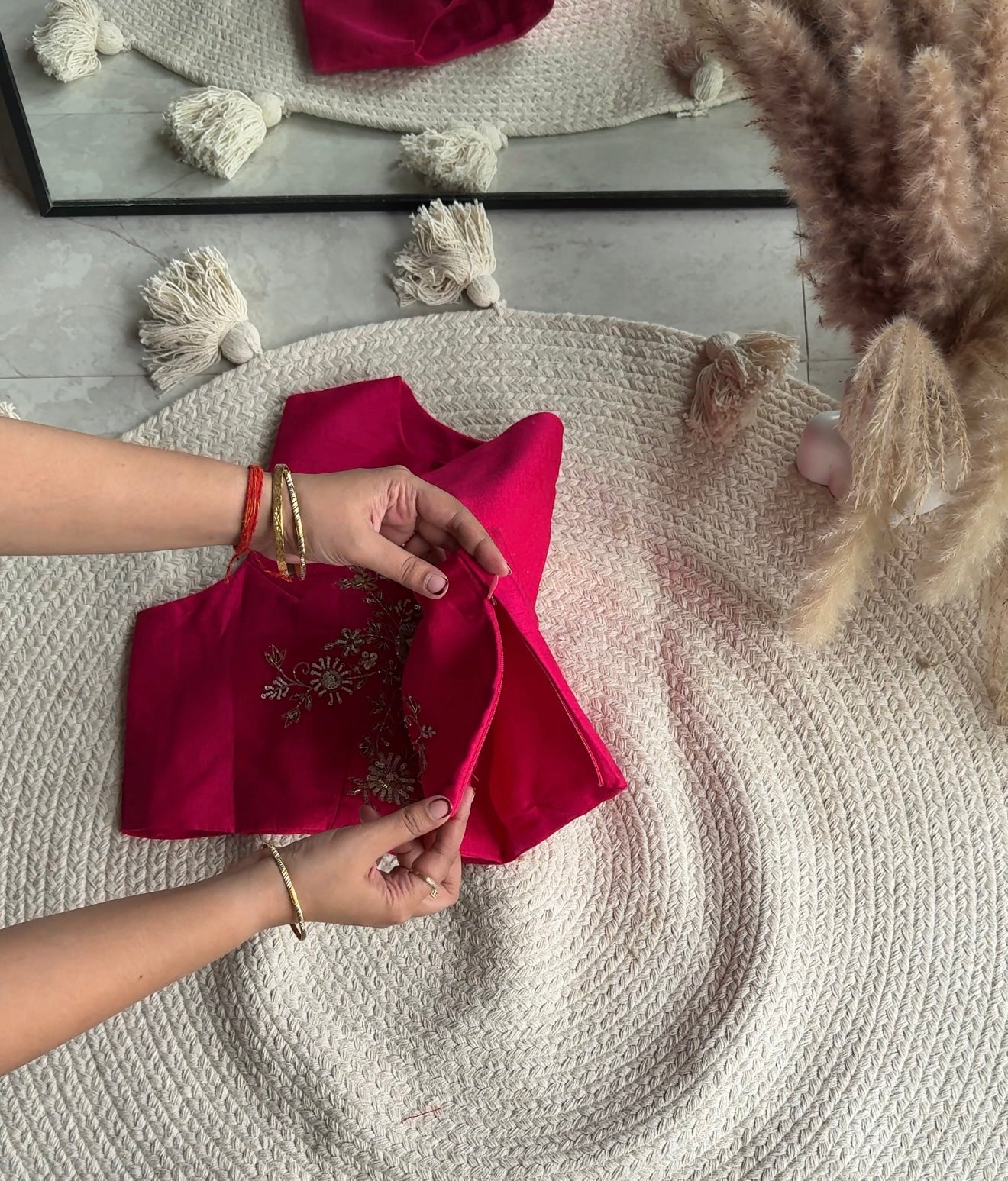 Gargi hand work padded blouse with cancan Lehenga and cover up