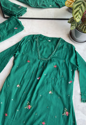 Kashi box neck embroidered dress