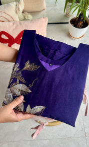 Sampada tissue applique dress (Make to Order)