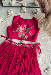 Gargi hand work padded blouse with cancan Lehenga and cover up