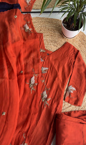 Sampada tissue applique dress (Make to Order)