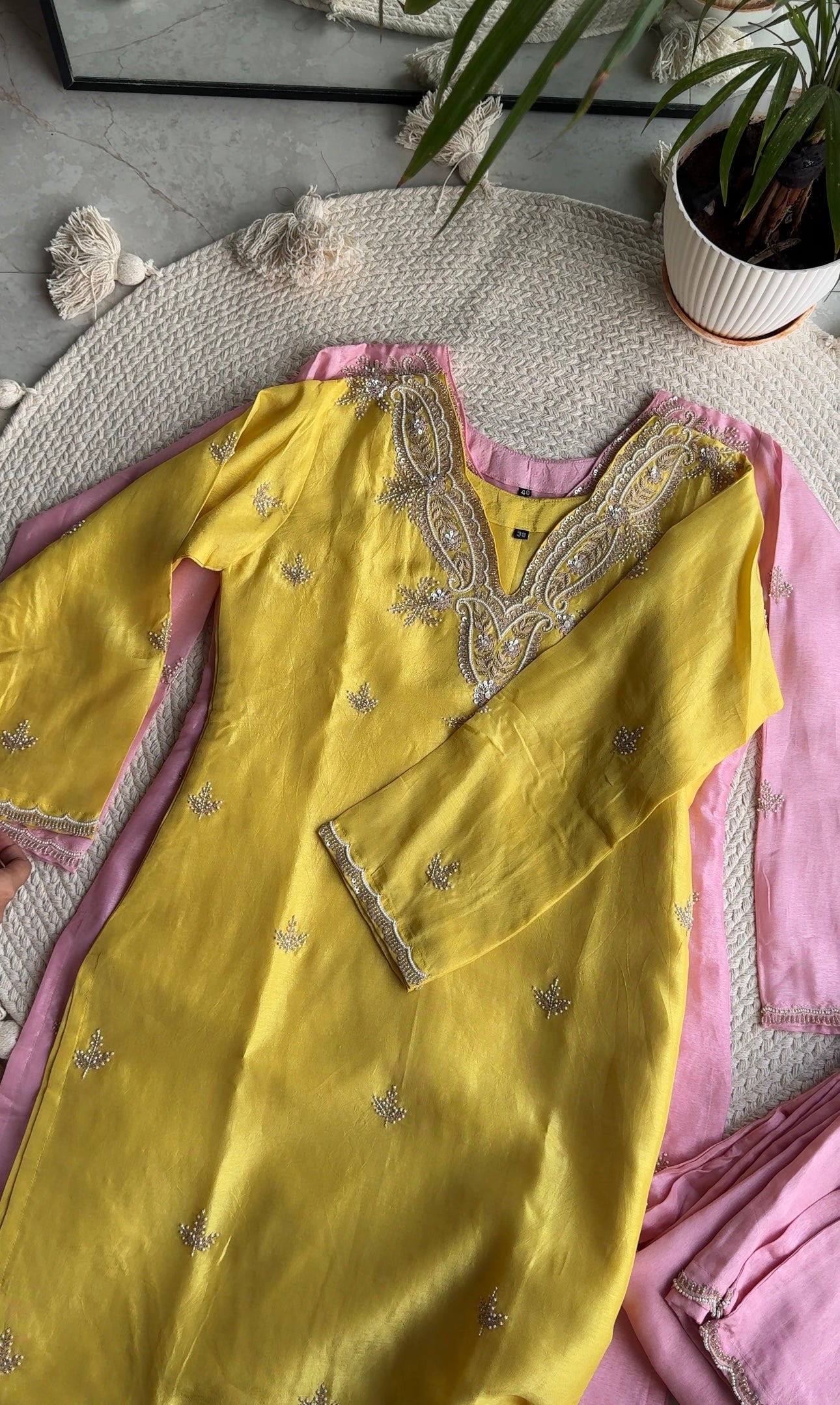 Shivangi short kurta with plazzo pants and dupatta (Make to Order)