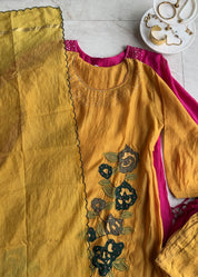 Rani mul chanderi kardana Aline dress with plazzo