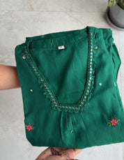 Kashi box neck embroidered dress