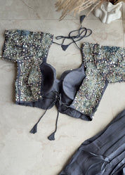 Jannat padded blouse with Lehenga and cape(Make to Order)