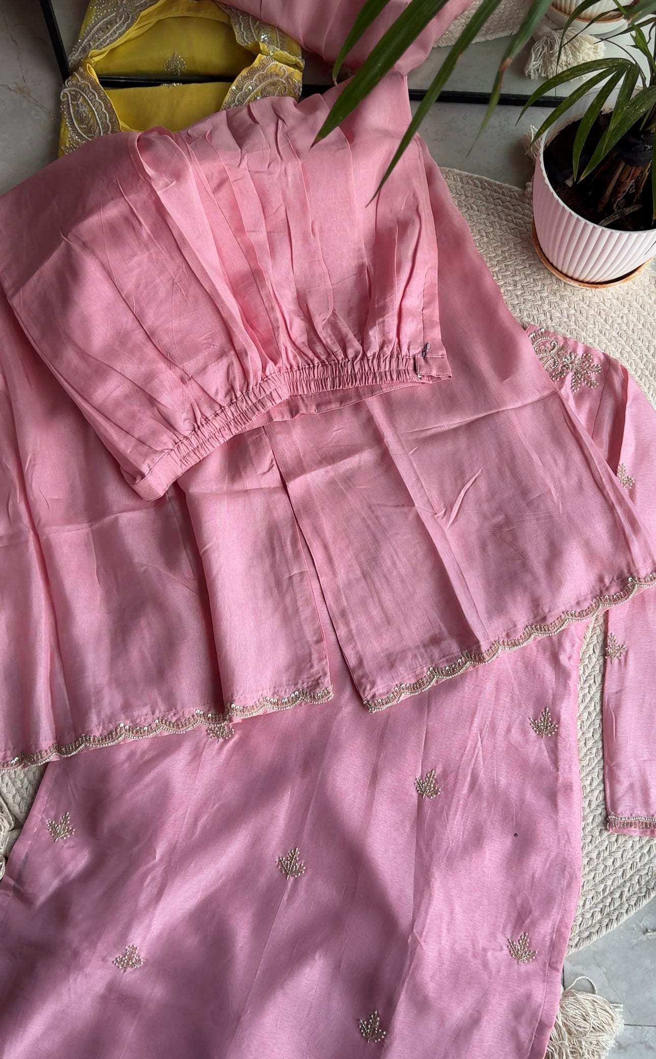 Shivangi short kurta with plazzo pants and dupatta (Make to Order)