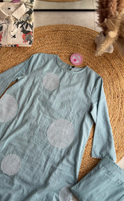 Anika Pastel Blue Embroidered Coord Set