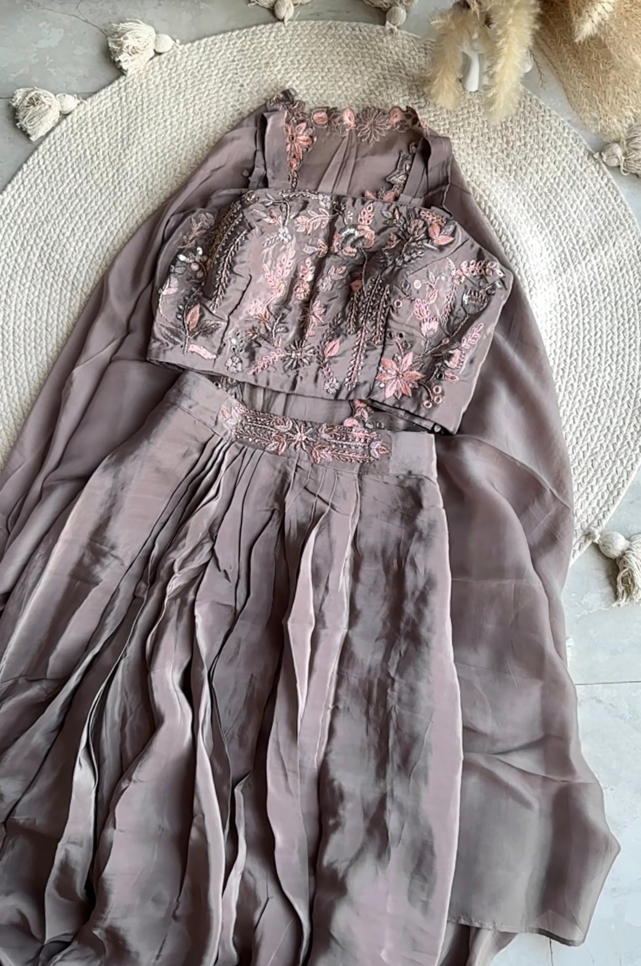 Sonia padded blouse with cowl skirt and cape