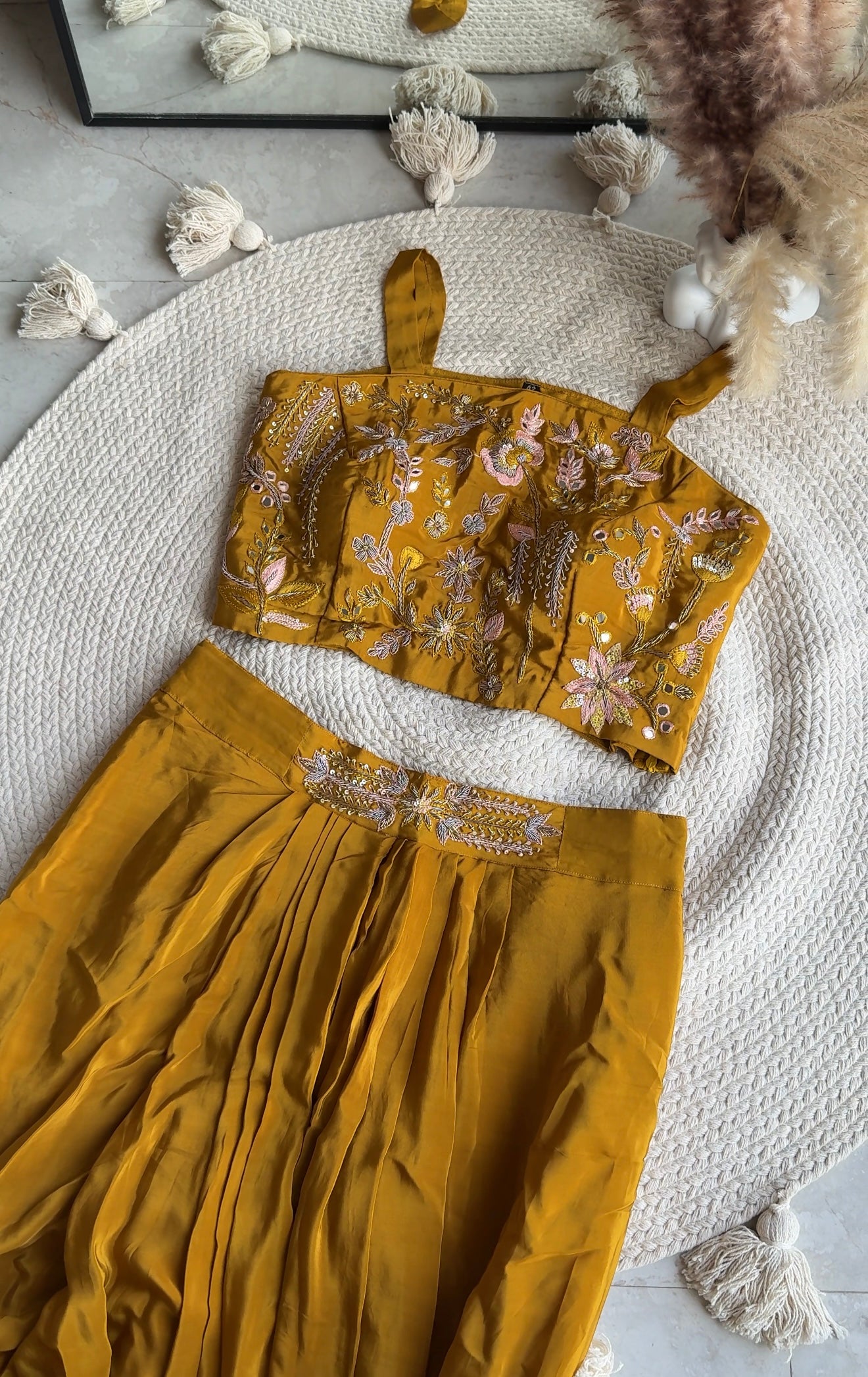 Sonia padded blouse with cowl skirt and cape