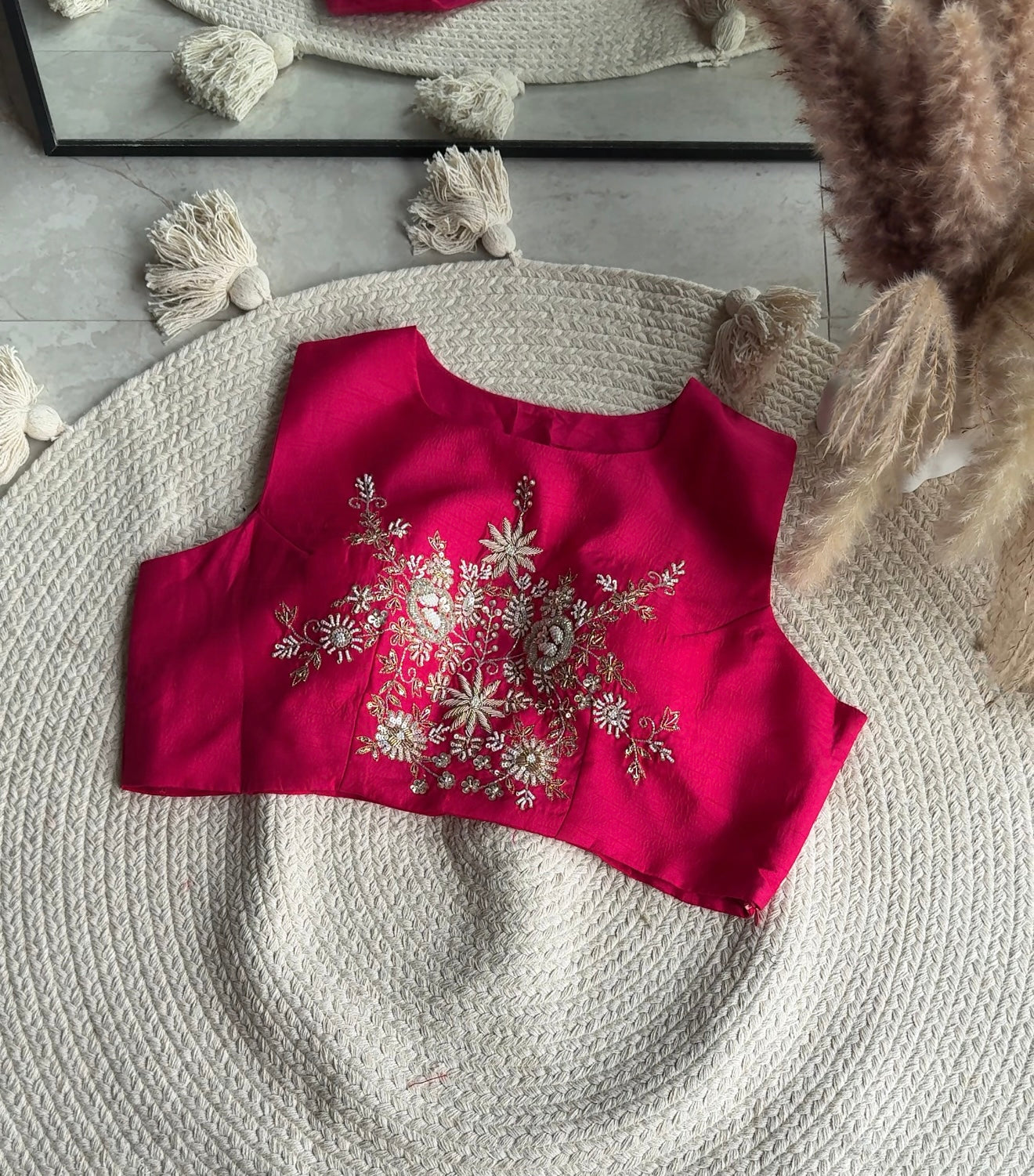 Gargi hand work padded blouse with cancan Lehenga and cover up