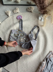 Shrishti hand work blouse with shaded cowl skirt and jacket