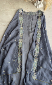 Jannat padded blouse with Lehenga and cape(Make to Order)