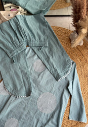 Anika Pastel Blue Embroidered Coord Set