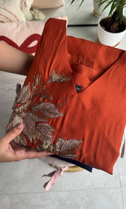 Sampada tissue applique dress (Make to Order)