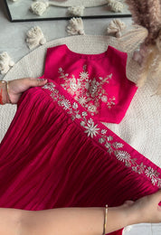 Gargi hand work padded blouse with cancan Lehenga and cover up