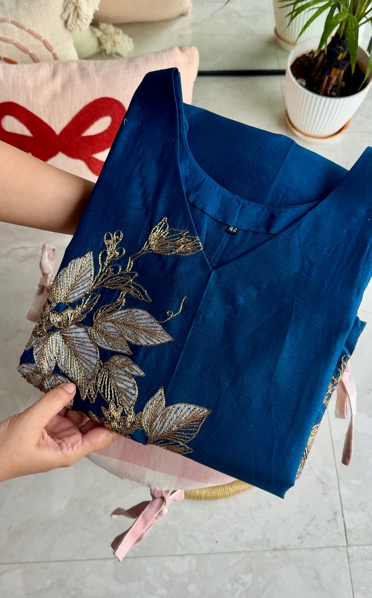 Sampada tissue applique dress (Make to Order)