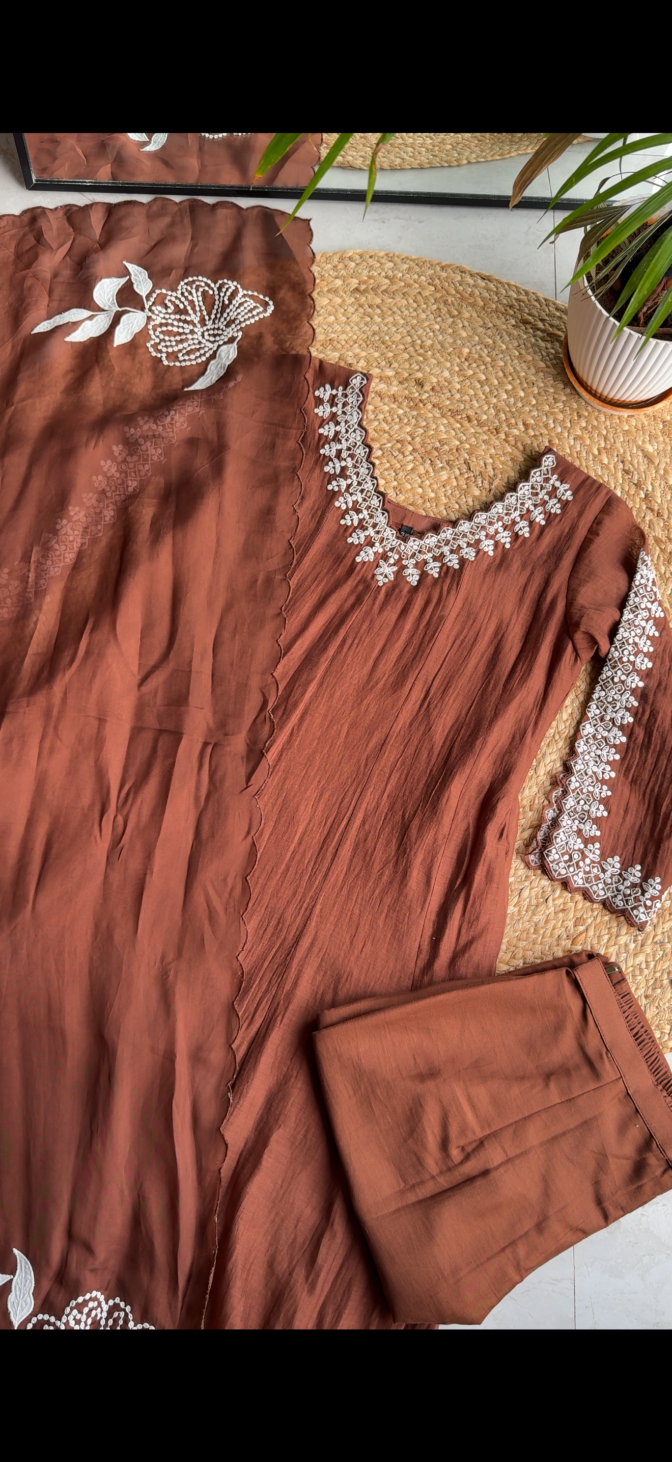 Pooja Mul Chanderi Embroidery (Make to Order)