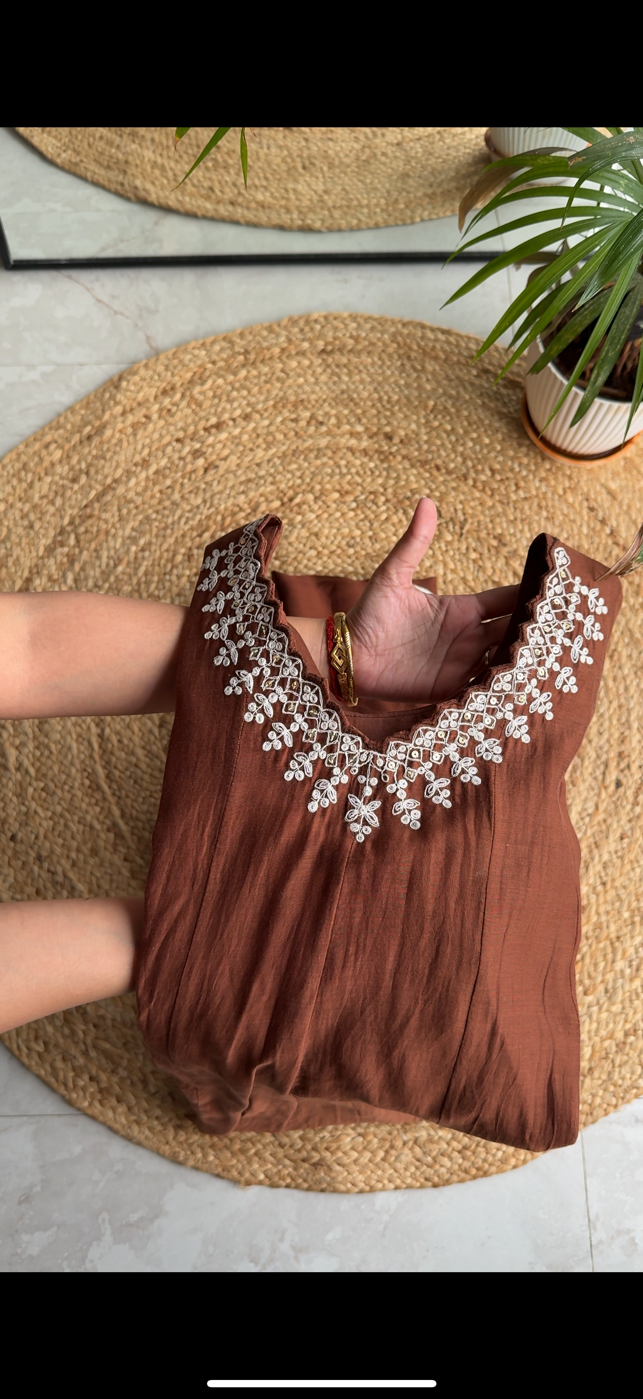 Pooja Mul Chanderi Embroidery (Make to Order)