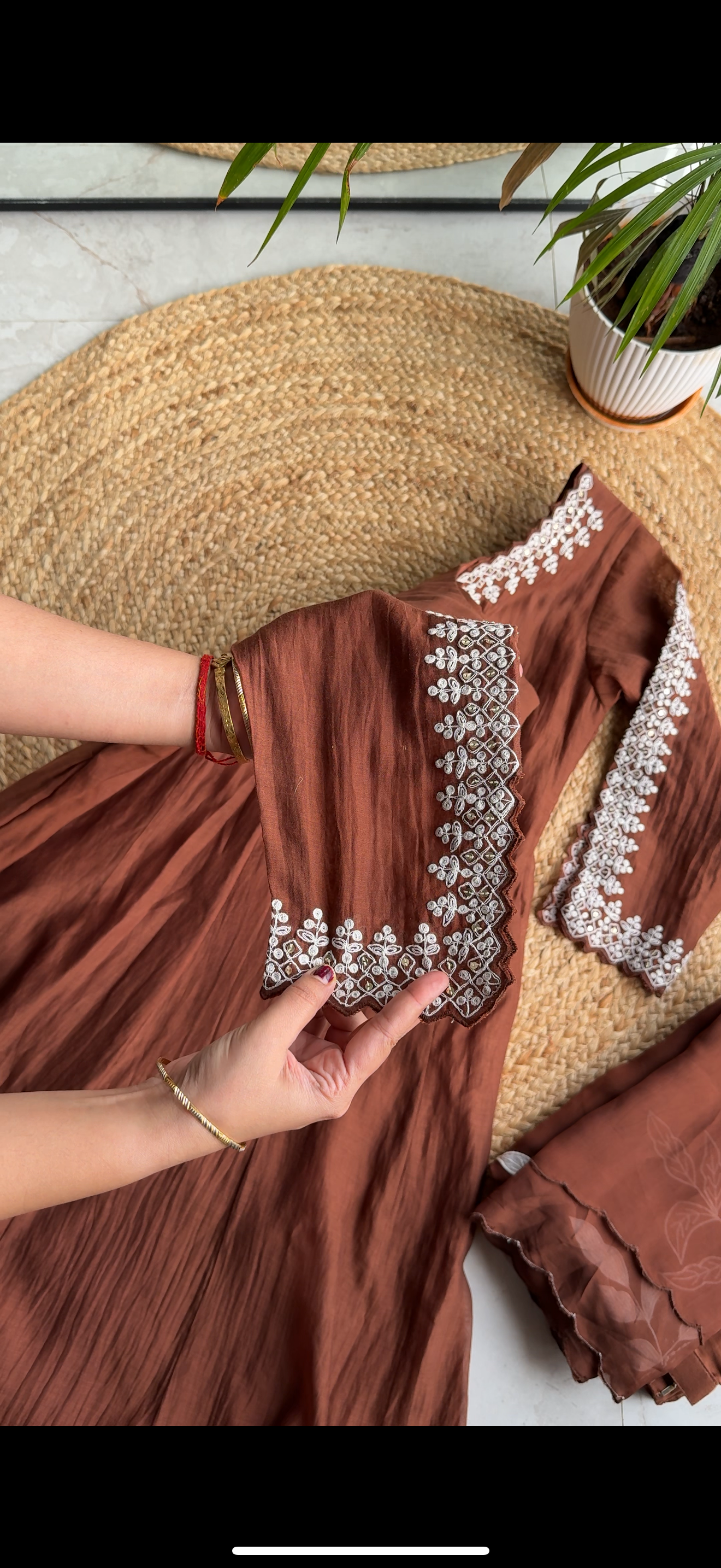 Pooja Mul Chanderi Embroidery (Make to Order)