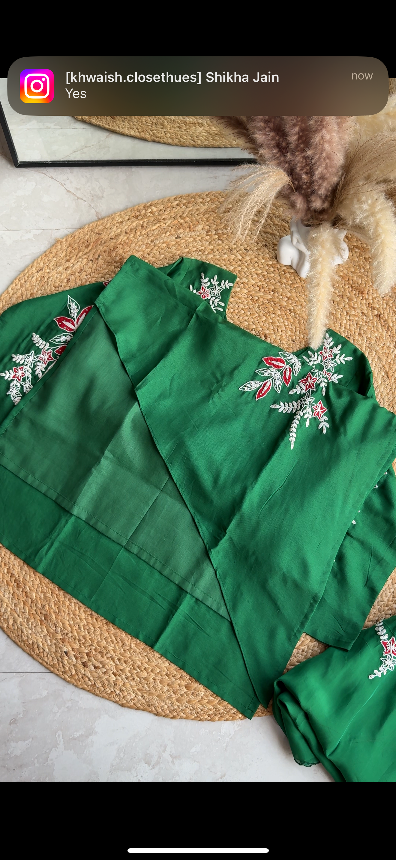 Rashi embroidery high low kurta with pants and dupatta (Make to Order)