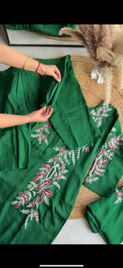 Rashi embroidery high low kurta with pants and dupatta (Make to Order)