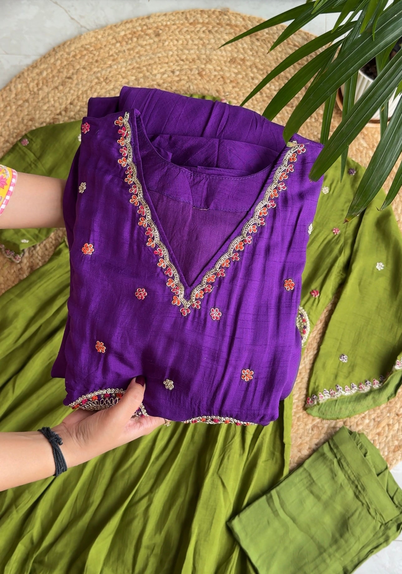 Rupali v neck anarkali dress