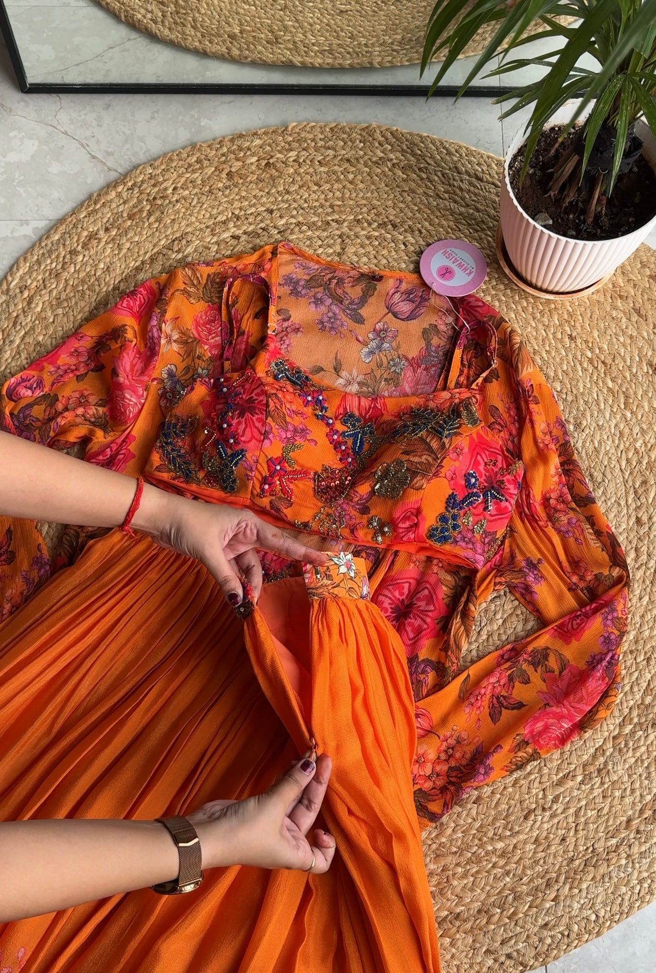 Sharvari floral Indo Western lehenga