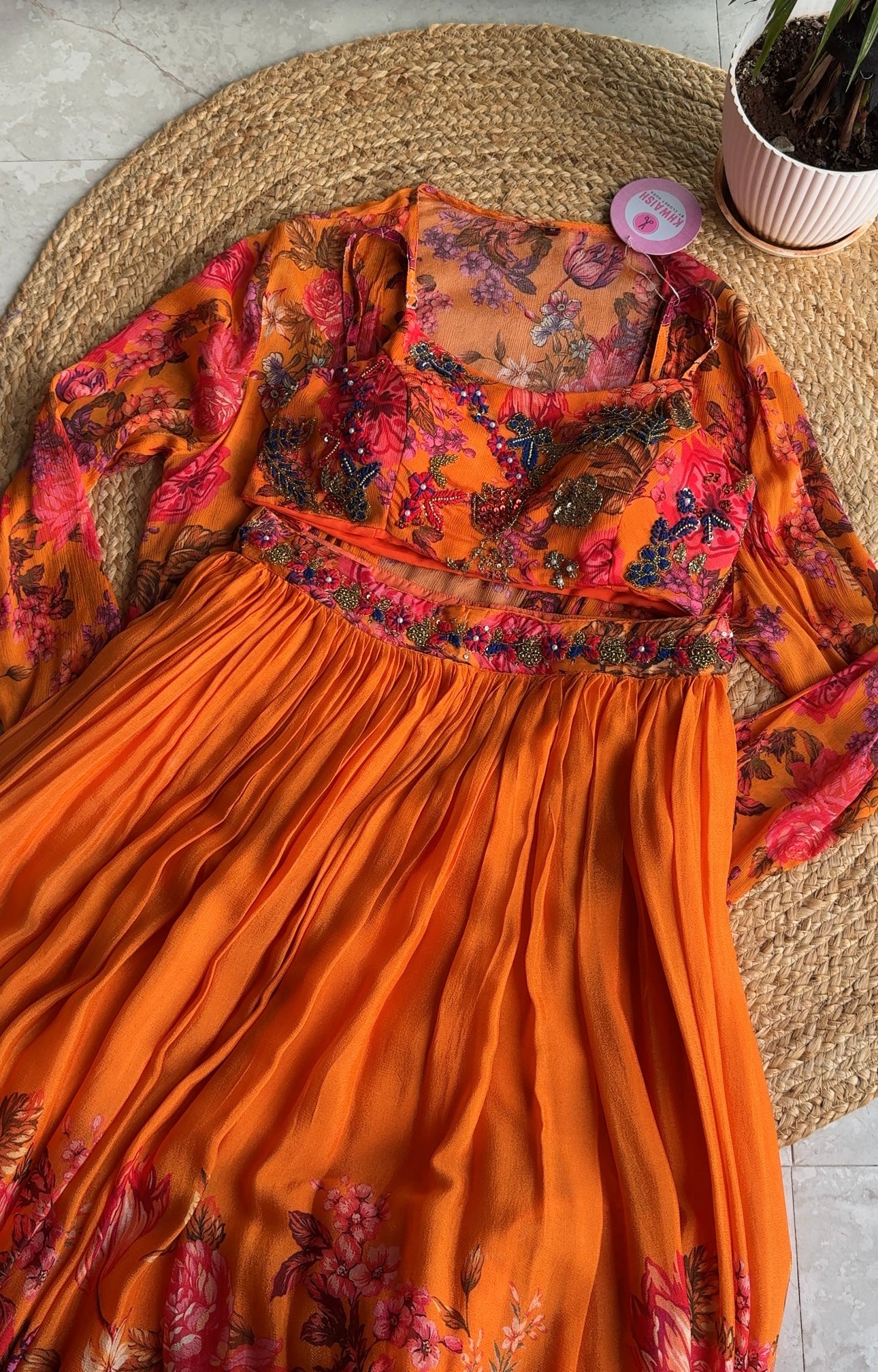 Sharvari floral Indo Western lehenga